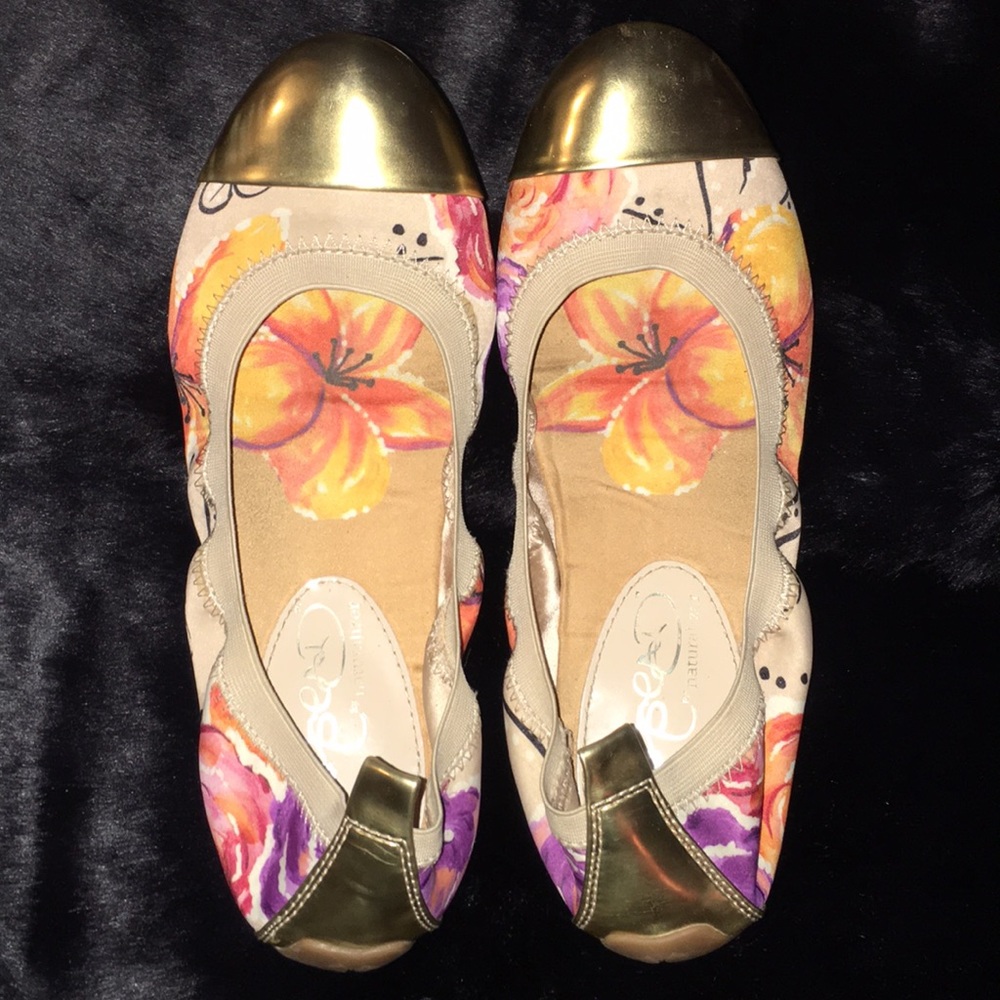 Size 7.5 colorful flats